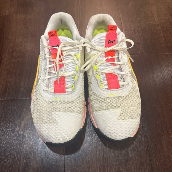 Nike Metcon 7 Women's Training Shoes, Size US 9, White/Pink/Neon Colors - Picture 5 of 8